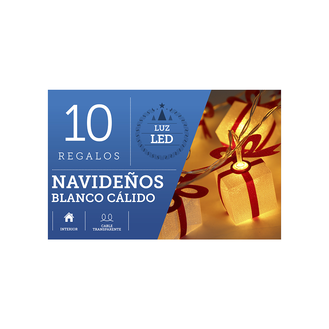 Luces navideñas 10 regalos  