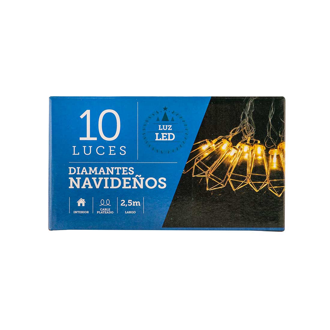 Luces navideñas diamantes  2.5m 10unds