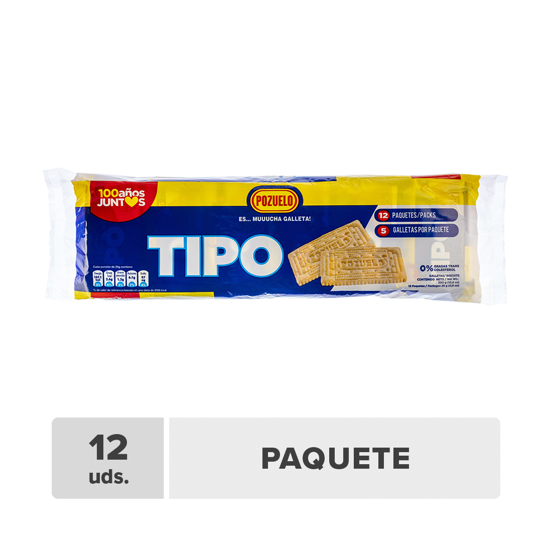 Galleta tipo vainilla Pozuelo 25g 12unds